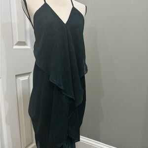 Olivaceous Dark Green Layered Mini Dress